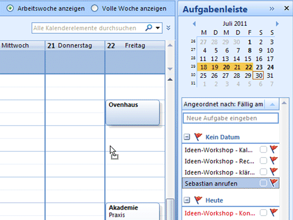 Outlook 2007/2010: Aufgabe in Termin umwandeln - computerwissen.de