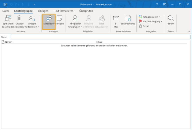 Outlook Mitglieder