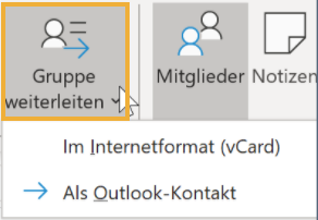 Outlook Gruppe weiterleiten