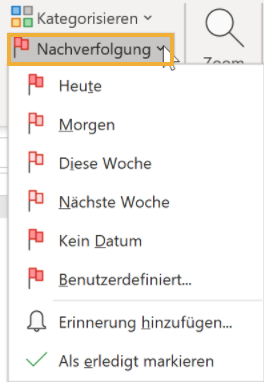Outlook Nachvervolgung