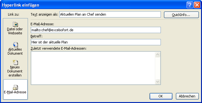 E Mail Adressen In Excel Tabellen Als Hyperlinks Einf Gen