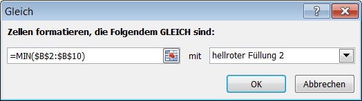 Kleinsten Wert In Einer Excel Liste Automatisch Farbig Hervorheben Computerwissen De