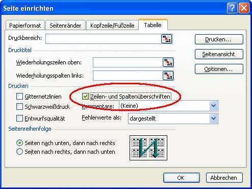 Wie Sie Excel Tabellen Mit Zeilennummern Ausdrucken Computerwissen De